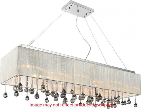 CWI Lighting Water Drop 14 Light Drum Shade Chandelier With Chrome Model: 5005P40C(W-S)