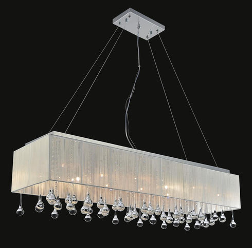 CWI Lighting Water Drop 17 Light Drum Shade Chandelier With Chrome Model: 5005P48C(S-C)