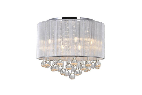 CWI Lighting Water Drop 6 Light Drum Shade Flush Mount With Chrome Model: 5006C14C-R (S)