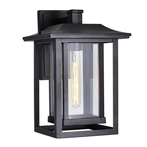 CWI Lighting Winfield 1 Light Black Outdoor Wall Light Model: 0414W10-1-101