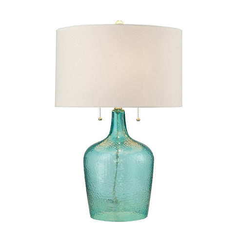 D2689 Dimond 26" Hatteras Seabreeze Hammered Glass Table Lamp