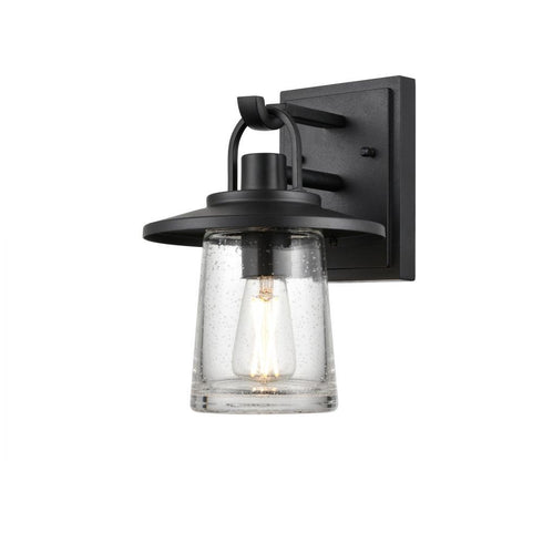 DVI Lighting 1 Light Outdoor Sconce In Black With Seedy Model: DVP44671BK-SDY