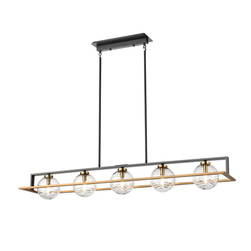 DVI Lighting Tropea 5 Light Linear Model: DVP40402BR+GR-RPG
