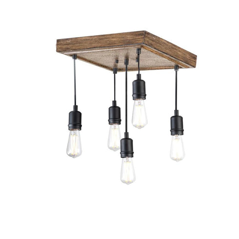 DVI Lighting 5 Light Semi Flush Mount In Graphite And Model: DVP42411GR+IW
