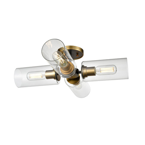 DVI Lighting Barker 4 Light Semi Flush Mount Model: DVP24711BR+GR-CL