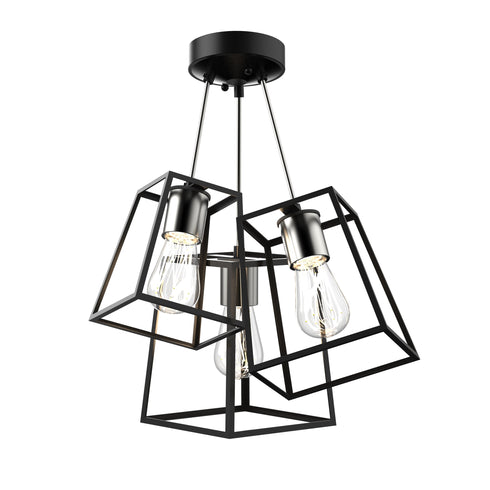 DVI Lighting Cape Breton 3 Light Semi Flush Mount Model: DVP29011MF+EB