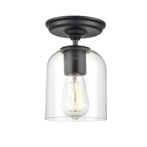DVI Lighting Mccudden 8.75 Inch Outdoor Flush Mount Model: DVP37075BK-CL