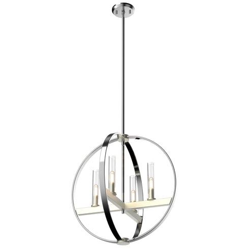 DVI Lighting Mont Royal 4 Light Large Pendant Model: DVP28849CH/GR-CL