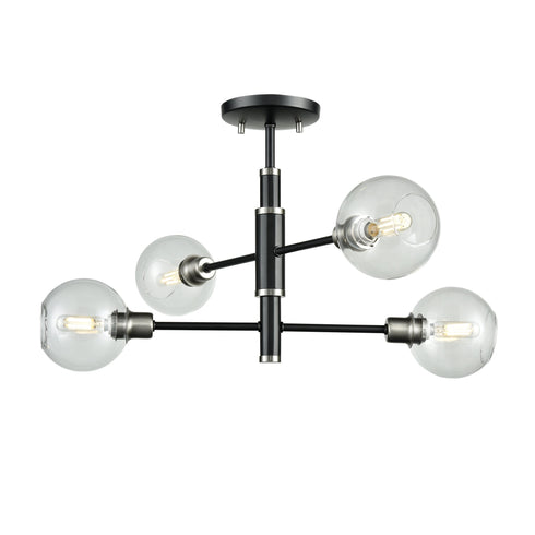 DVI Lighting Ocean Drive 4 Light Large Semi Flush Mount Model: DVP20812SN/CH-CL