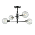 DVI Lighting Ocean Drive 4 Light Large Semi Flush Mount Model: DVP20812SN/CH-CL