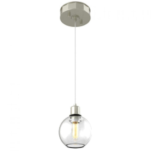 DVI Lighting Ocean Drive 5.75 Inch Mini Pendant Model: DVP20821SN+GR-CL