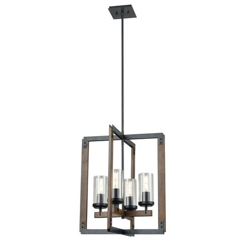 DVI Lighting Okanagan 21.25 Inch 4 Light Foyer Model: DVP38648GR+IW-CL