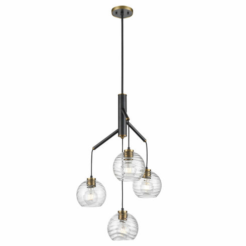 DVI Lighting Tropea 4 Light Pendant Model: DVP40424BR+GR-RPG