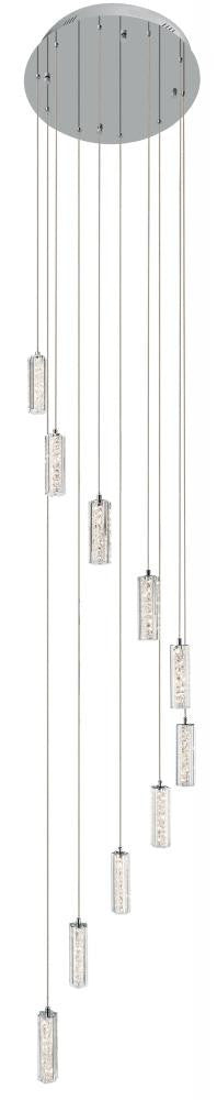Elan Neruda‚Ñ¢ Cool White LED 10 Light Spiral Pendant Model: 83404