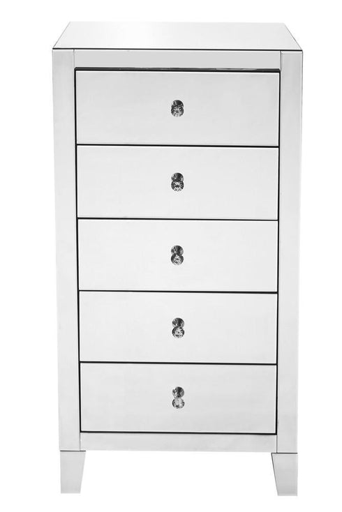 Elegant Decor 5 Drawer Chest 24 In X 18 In X 45 In.in Clear Model: MF6-1051