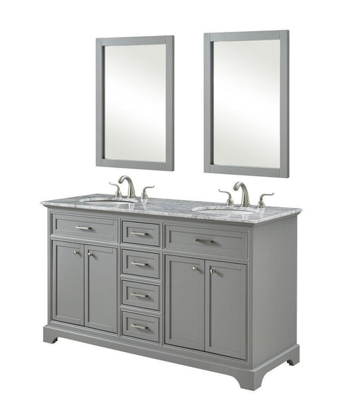 Elegant Decor 60 Inch . Double Bathroom Vanity Set Inch Model: VF15060DGR