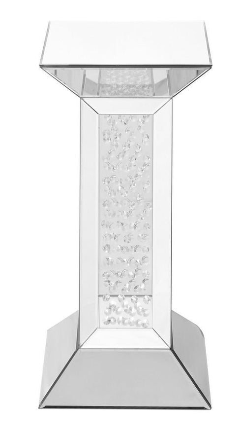 Elegant Decor Modern 12 Inch Crystal End Table In Clear Mirror Model: MF91015