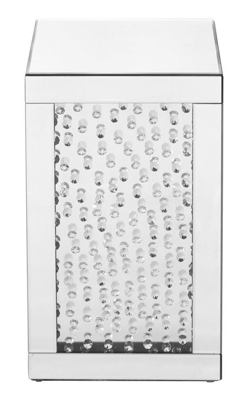 Elegant Decor Modern 12 Inch Crystal End Table In Clear Mirror Model: MF91016