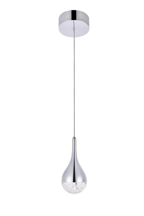 Elegant Lighting 1 Light Amherst Collection LED 1 Light Pendant 5 Inch X 9in Chrome Finish Model: 3801D4C
