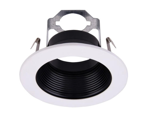 Elegant Lighting 4 Inch Matte White & Black Baffle Trim W/bracket Model: R4-495WB