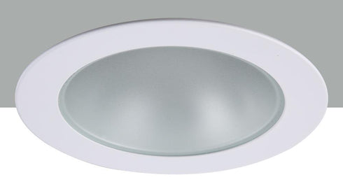 Elegant Lighting 4 Inch Matte White Shower Trim With Frosted Glass 50 Watt Mr16 Model: R4-409MW