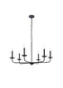 Living District 6 Light Cohen 36 Inch Pendant In Black And Brass Model: LD812D36BRK