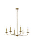 Living District 6 Light Cohen 36 Inch Pendant In Black And Brass Model: LD812D36BRK