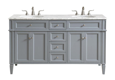 Elegant Decor 60 Inch . Double Bathroom Vanity Set Inch Model: VF12560DGR