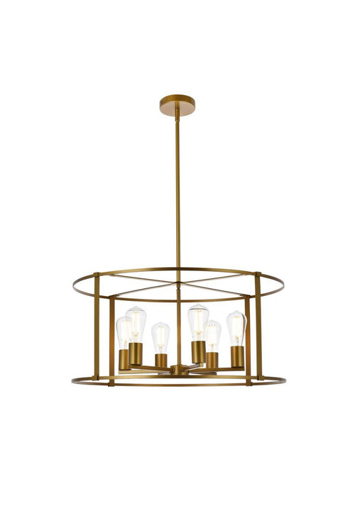 Living District Agnys 6 Light Pendant Model: LD7058D26BK