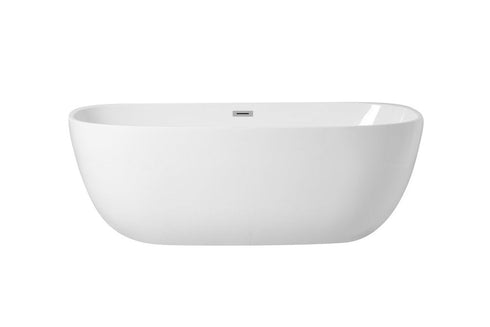 Elegant Decor Allegra 70 Inch Soaking Roll Top Bathtub In Glossy Model: BT10770GW