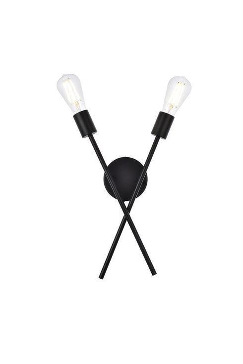 Living District Armin 2 Light Sconce Model: LD7053W7BK