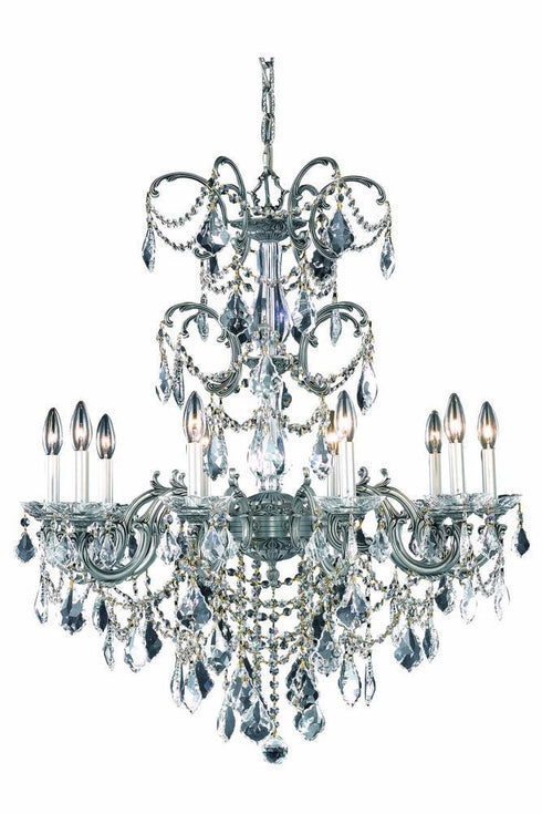 Elegant Lighting Athena 10 Light Chandelier Model: 9710D29PW-GT/SS