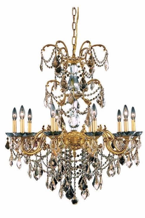 Elegant Lighting Athena 10 Light Chandelier Model: 9710D29PW-GT/SS