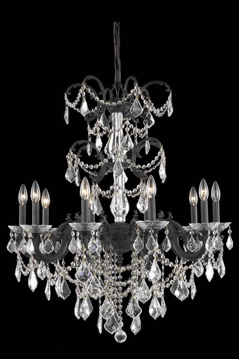 Elegant Lighting Athena 10 Light Chandelier Model: 9710D29PW-GT/SS