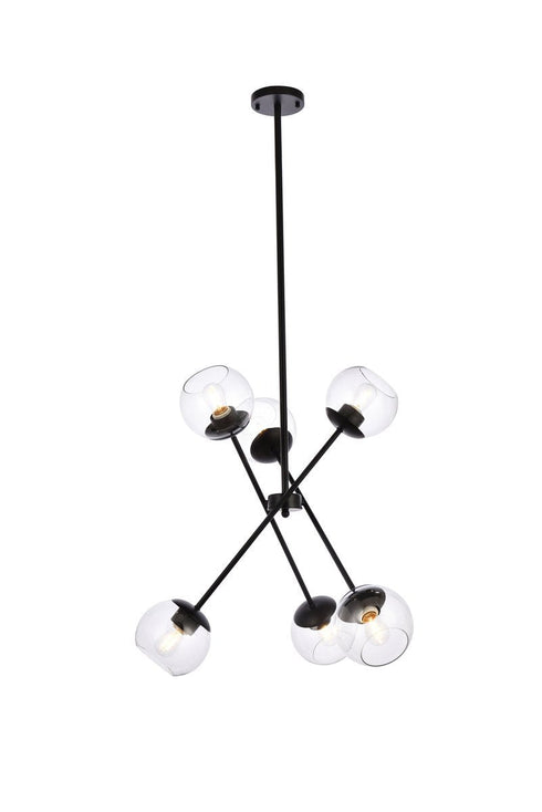 Living District Axl 6 Light Pendant Model: LD656D24BK