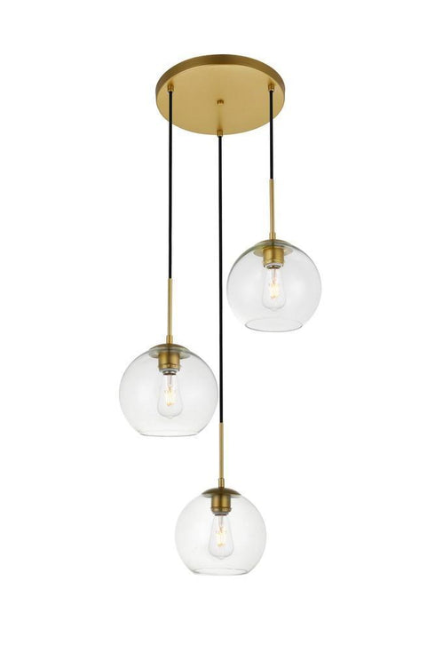 Elegant Lighting Baxter 3 Light Pendant Model: LD2208BR