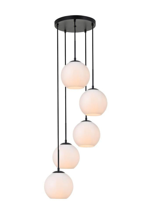 Elegant Lighting Baxter 5 Light Pendant Model: LD2227BK