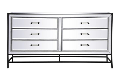 Elegant Decor Beau 21 Inch Mirrored One Drawer End Table In Model: MF73015BK