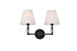 Living District Bethany 2 Light Vanity Model: LD7022W15BK