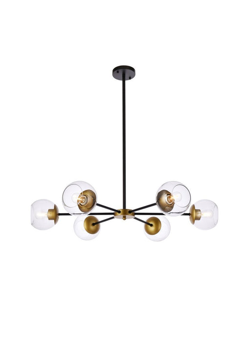 Living District Briggs 6 Light Pendant Model: LD642D36BK