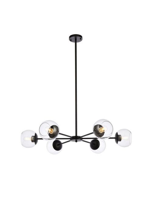Living District Briggs 6 Light Pendant Model: LD642D36BK