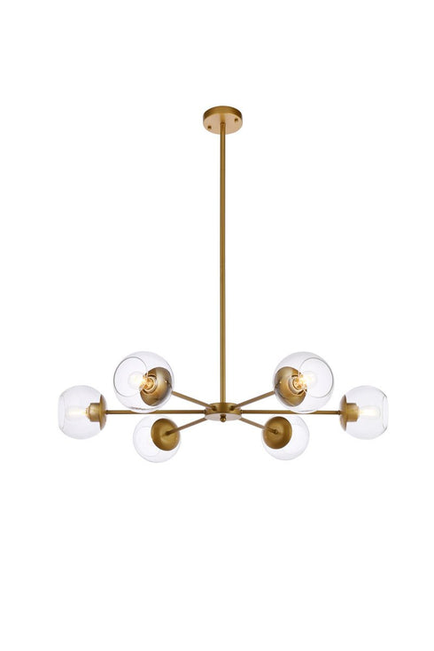 Living District Briggs 6 Light Pendant Model: LD642D36BK