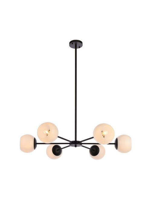 Living District Briggs 6 Light Pendant Model: LD643D36BK
