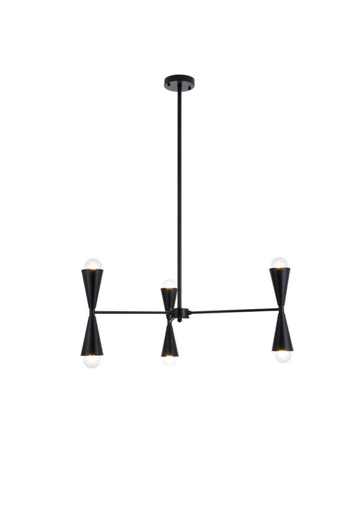 Living District Cade 6 Light Pendant Model: LD650D34BK