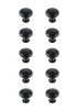 Elegant Decor Cadon 1.2 Inch Diameter Matte Black Mushroom Model: KB2002-MB-10PK