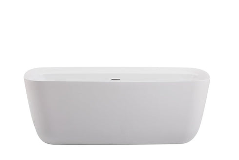 Elegant Decor Calum 59 Inch Soaking Bathtub In Glossy White Model: BT10559GW