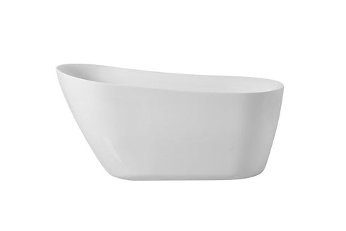 Elegant Decor Chantal 59 Inch Soaking Single Slipper Bathtub In Model: BT10859GW