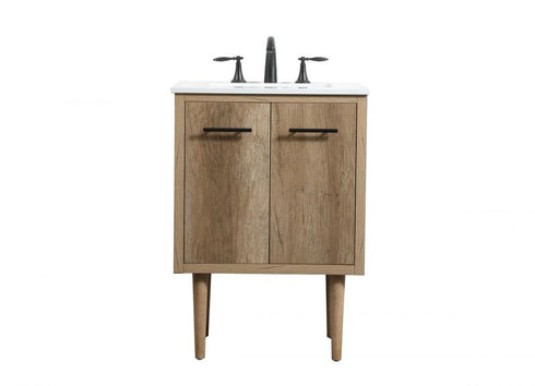 Elegant Decor Cyrus 24 Inch Single Bathroom Vanity In Teak Model: VF48024MTK