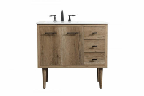 Elegant Decor Cyrus 36 Inch Single Bathroom Vanity In Teak Model: VF48036MTK