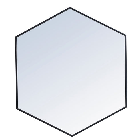 Elegant Decor Decker Metal Frame Hexagon Mirror 24 Inch In Silver Model: MR4424S
